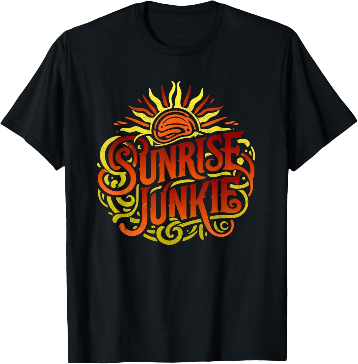 Sunrise Junkie for Early Birds and Morning People T-Shirt - T-Shirt | Black