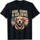 God Guns and Goldens American Flag Golden Retriever T-Shirt - T-Shirt | Black