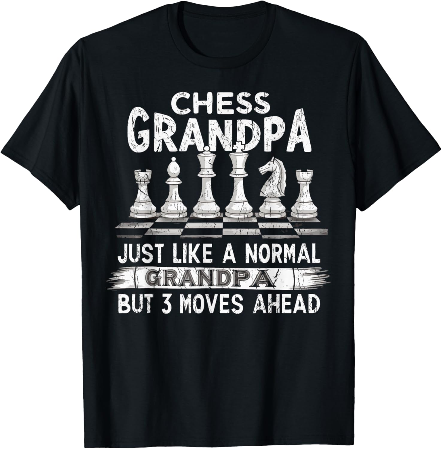 Funny Chess Grandpa Like A Normal Grandpa Chess T-Shirt - T-Shirt | Black