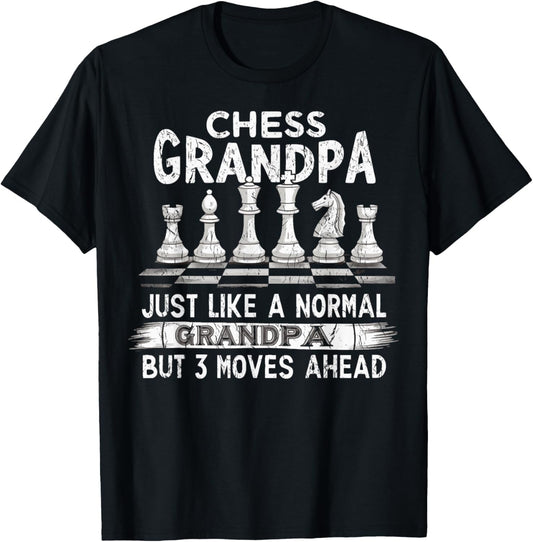 Funny Chess Grandpa Like A Normal Grandpa Chess T-Shirt - T-Shirt | Black