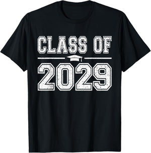 Class of 2029 Kindergarten Grow With Me Kinder Graduation T-Shirt - T-Shirt | Black