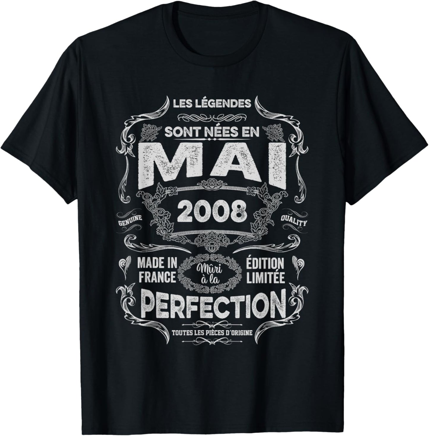 Vintage Les Légendes sont Nées en Mai 2008 18e Anniversaire T-Shirt - T-Shirt | Black