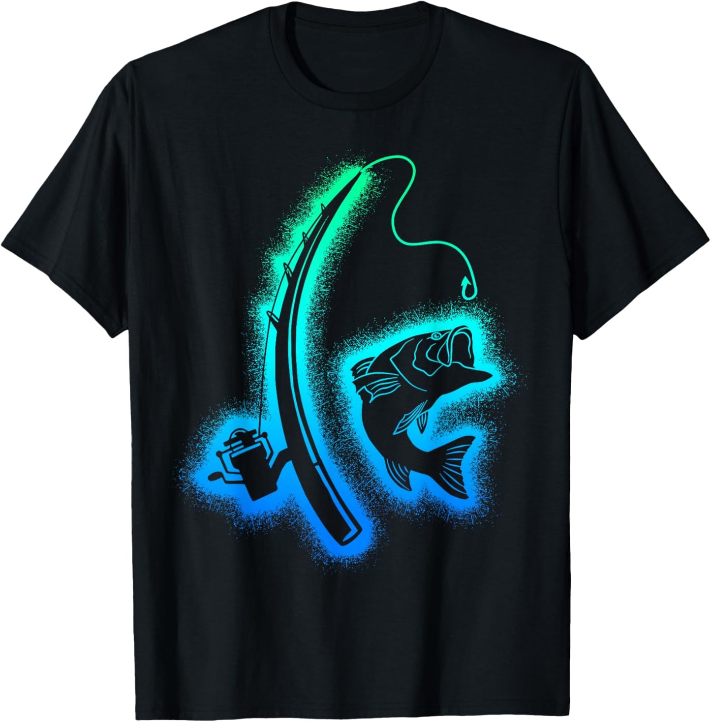 Fishing Fisherman Children's Men's Boys' Fishing T-Shirt - T-Shirt | Black