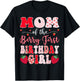Mom Of The Berry First Birthday Girl Strawberry Groovy T-Shirt - T-Shirt | Black
