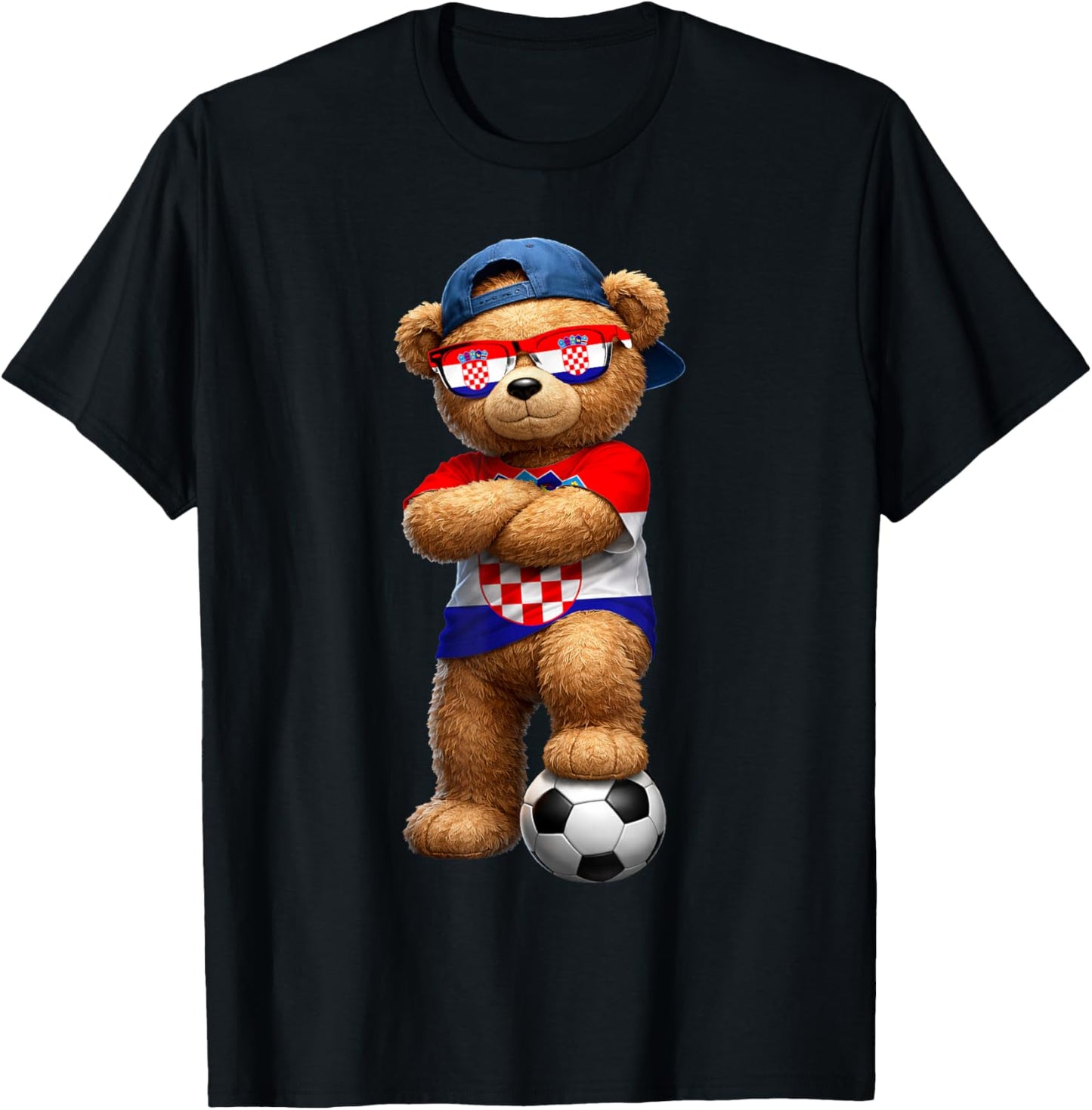 Croatian Flag Teddy Player Sports Outfit for Croatia T-Shirt - T-Shirt | Black