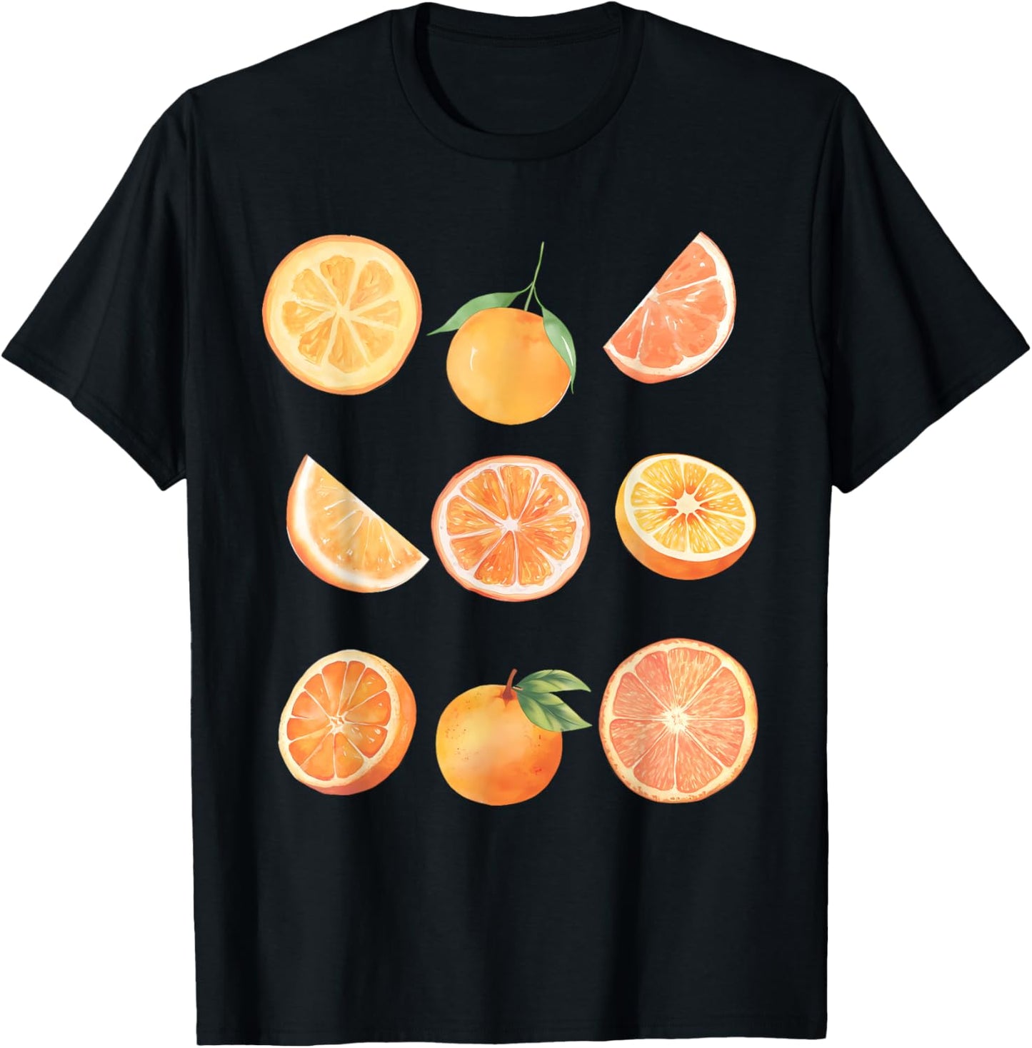 Vintage Graphic Fruit Orange Aesthetic Boho Juicy Men Women T-Shirt - T-Shirt | Black
