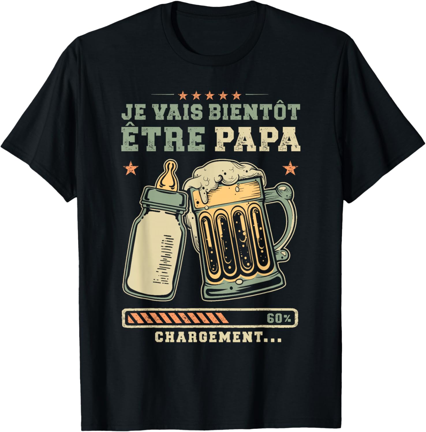 Announcement Future Dad Baby Loading Soon Dad T-Shirt - T-Shirt | Black