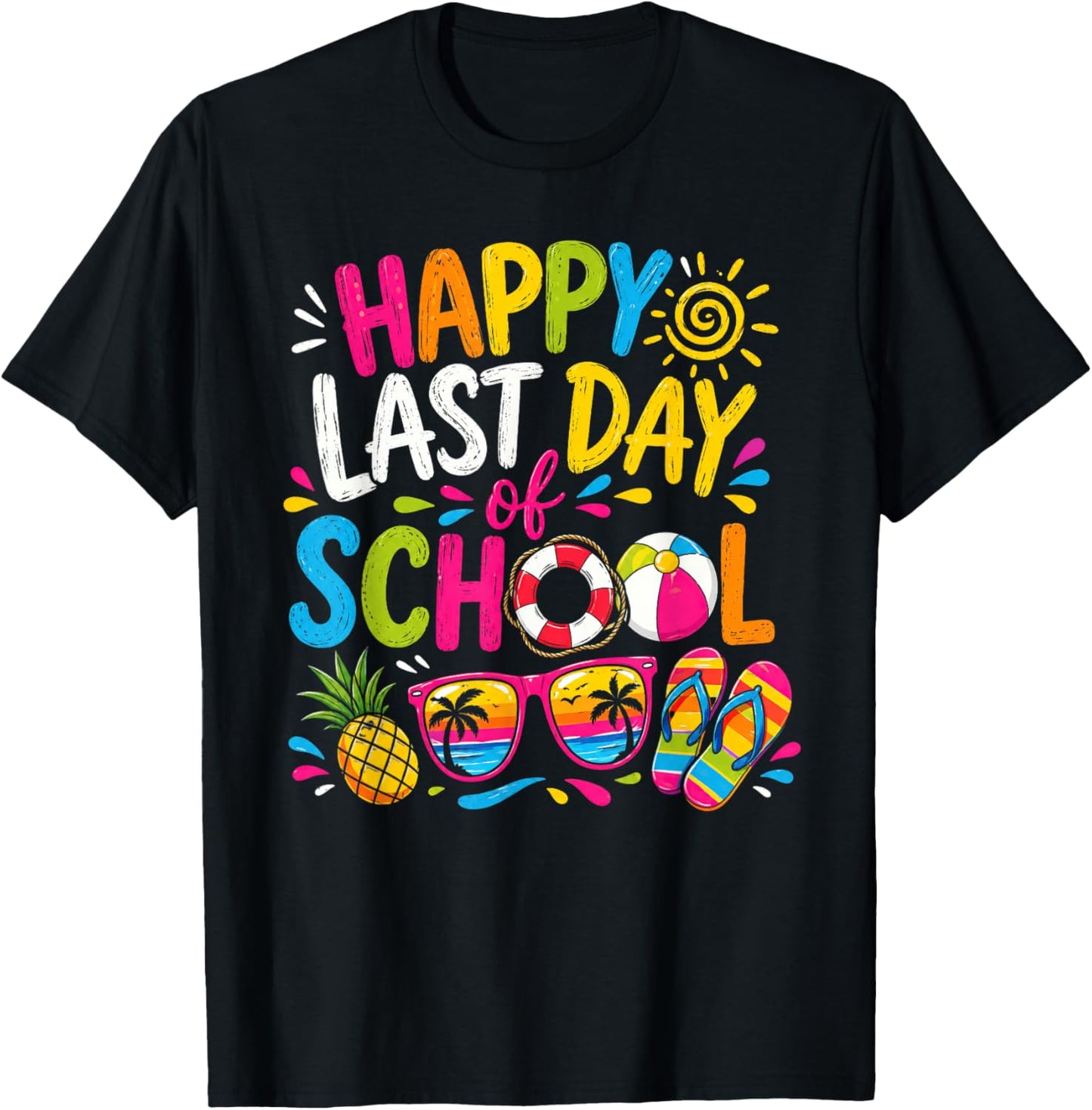 Last Day of School for Teacher Off Duty Tie and Dye T-Shirt - T-Shirt | Black