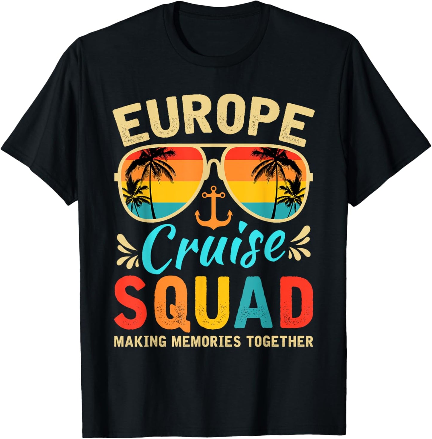 Europe Cruise Squad 2025 European Matching Family Group T-Shirt - T-Shirt | Black