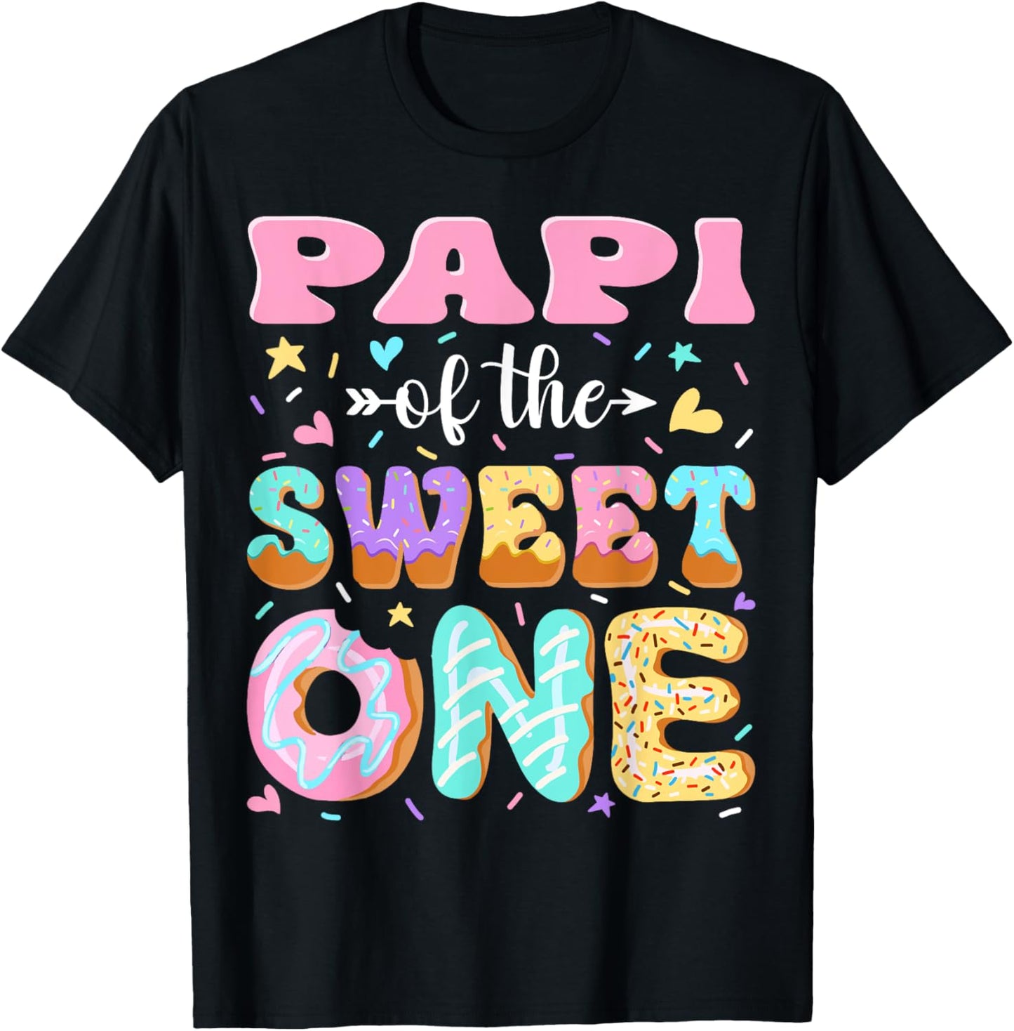 Papi of The Sweet One First Birthday Matching Family T-Shirt - T-Shirt | Black