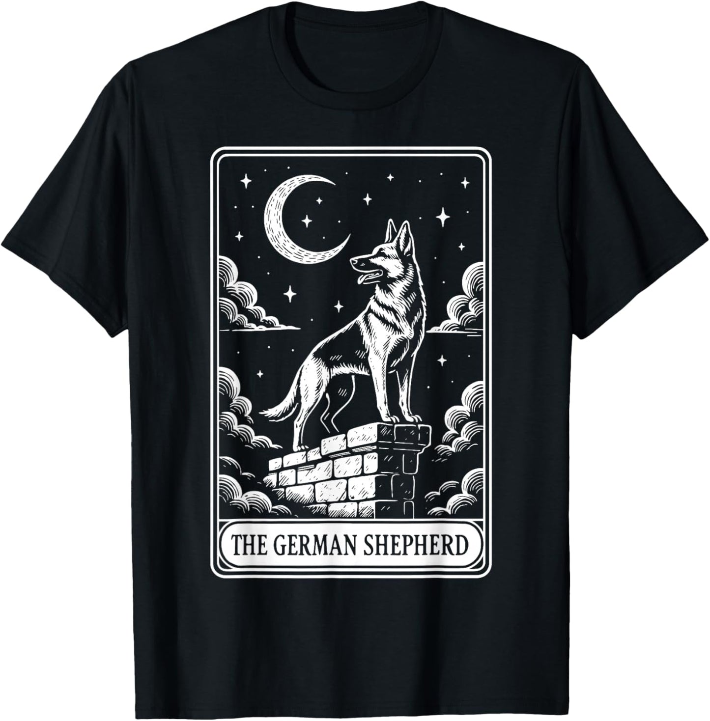 The German Shepherd Tarot Card T-Shirt - T-Shirt | Black