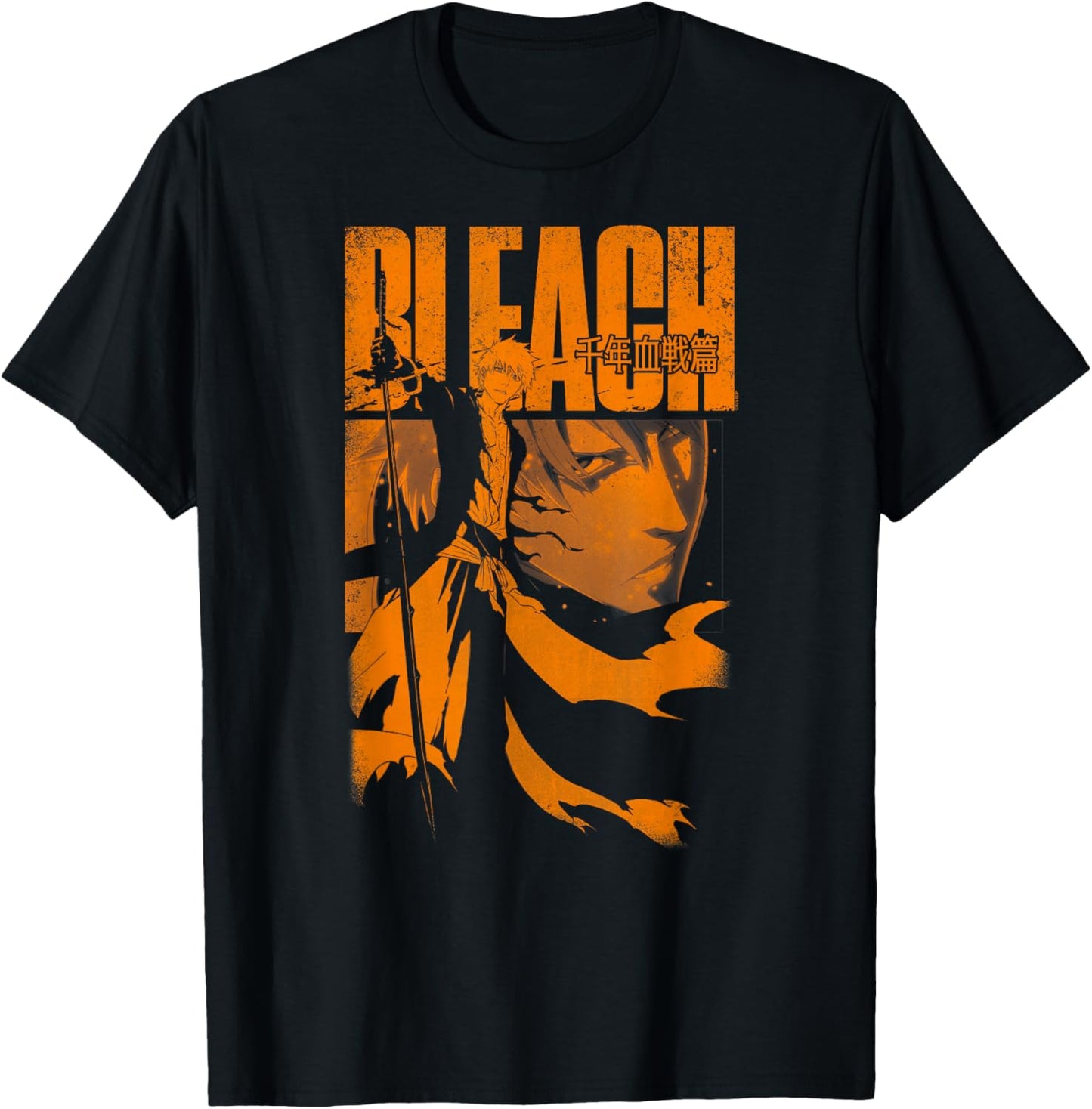 Bleach: Thousand Year Blood War Orange Ichigo Pose Anime T-Shirt - T-Shirt | Black