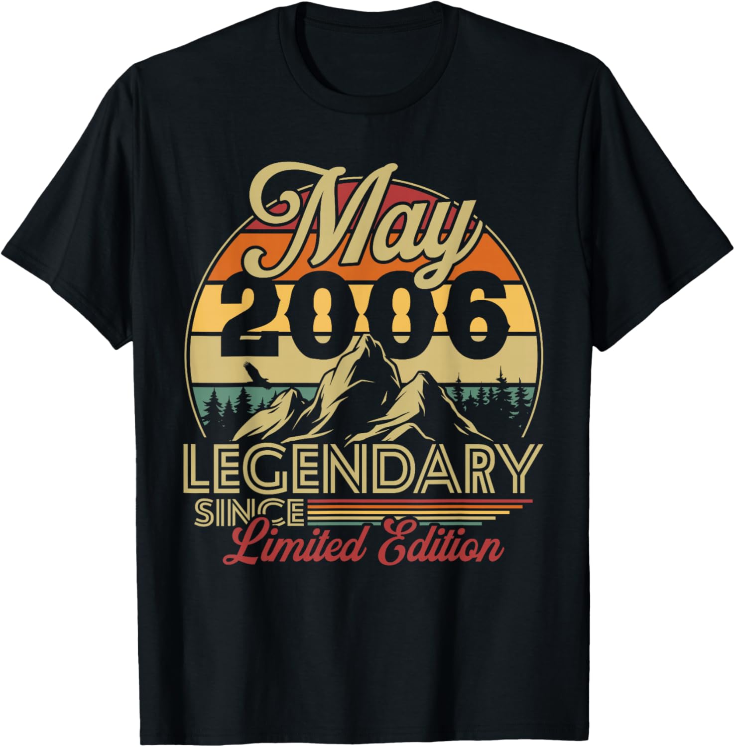 Vintage Anniversaire 20 Ans pour Né en Mai 2006 Cadeau T-Shirt - T-Shirt | Black