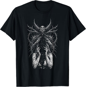 Skull Demon Cryptid Eldritch Horror Goth Occult Aesthetic T-Shirt - T-Shirt | Black