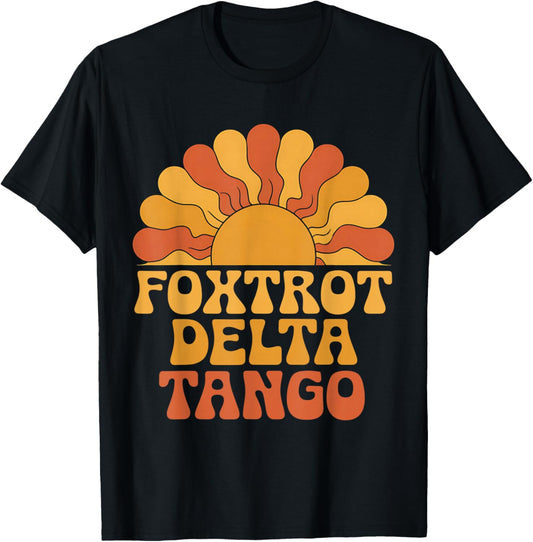 Foxtrots Delta Tangos Retro Vintage Boho T-Shirt - T-Shirt | Black