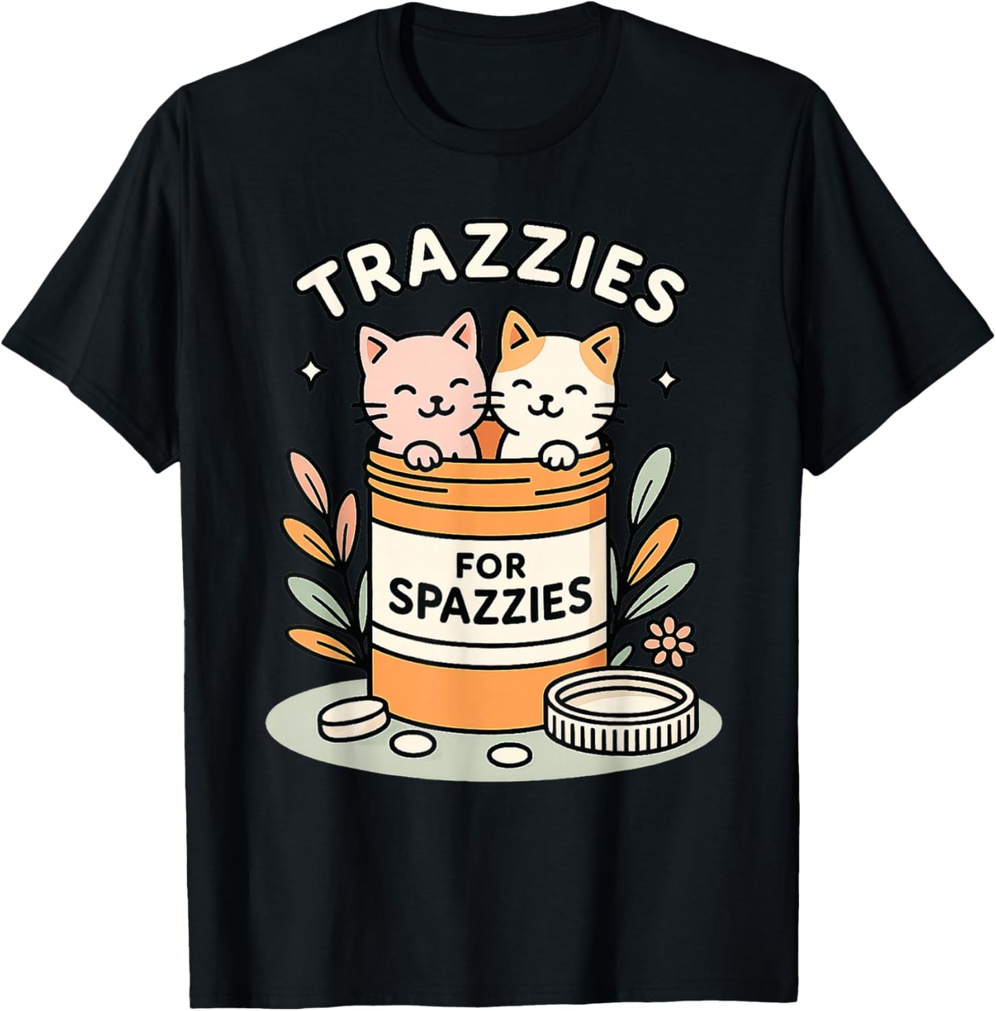 Veterinary Vet Tech Cat Mom Trazzies for Spazzies T-Shirt - T-Shirt | Black