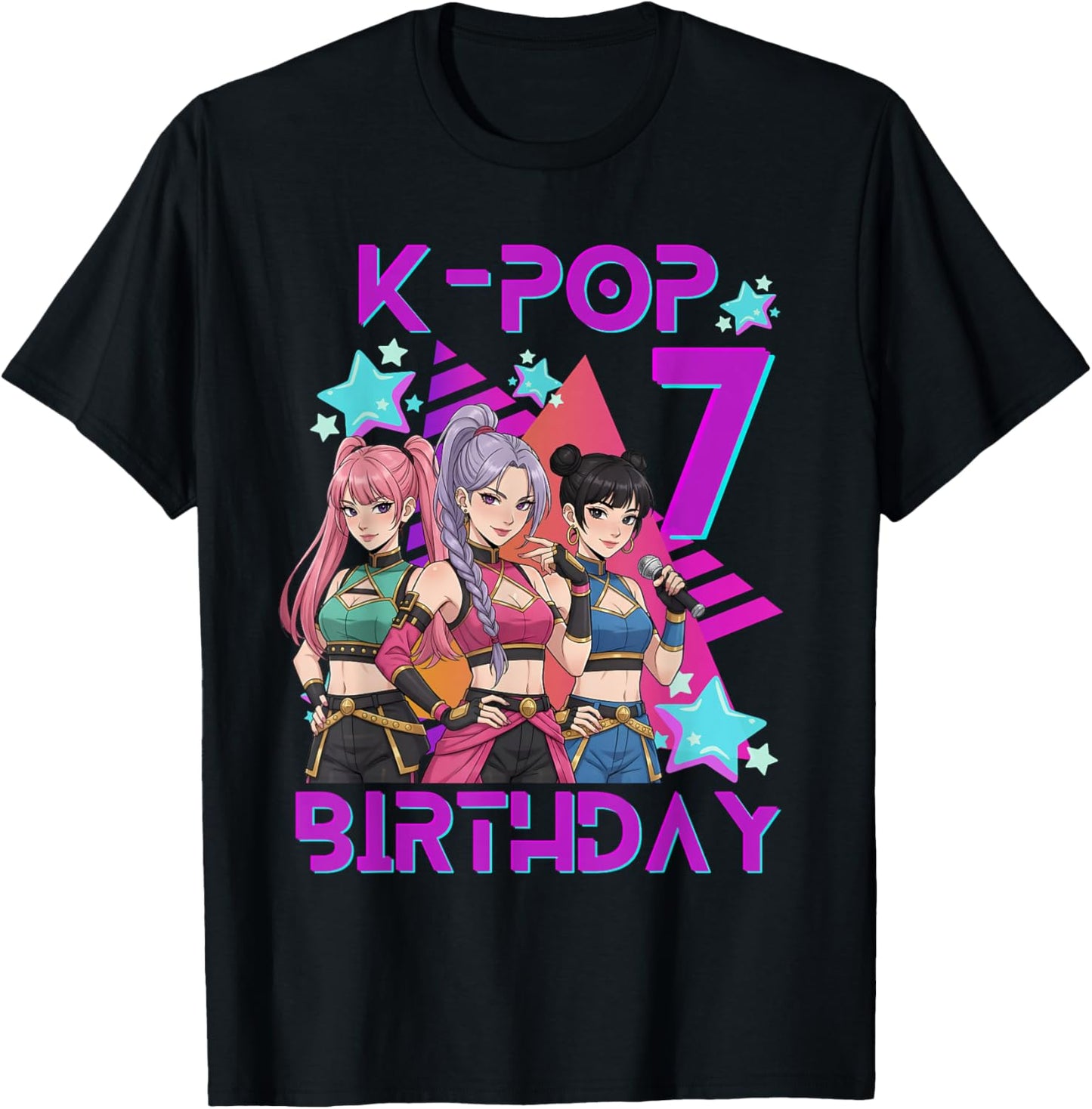 K-Pop K-Pop 7th Birthday Girl 7 Years T-Shirt - T-Shirt | Black