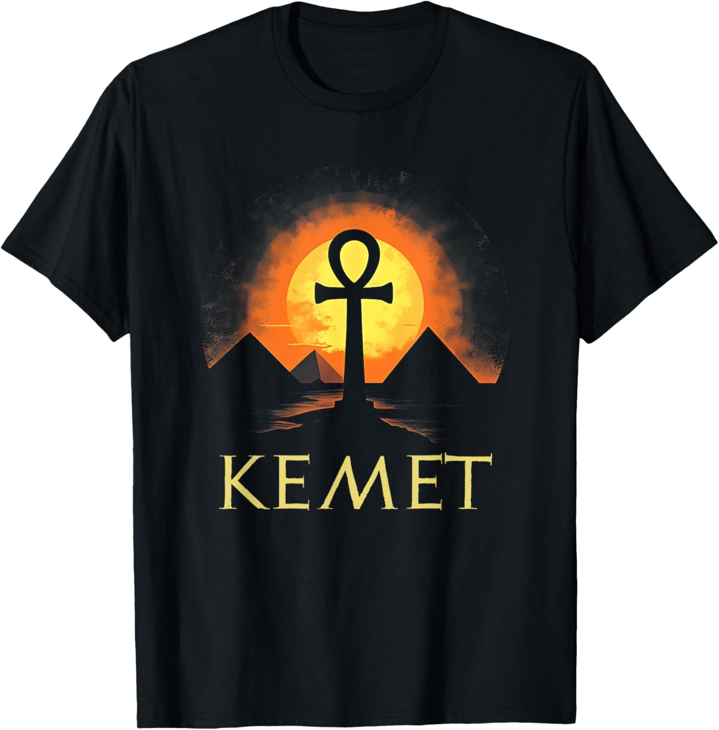 Kemet Ancient Egypt Ankh of Ra T-Shirt - T-Shirt | Black