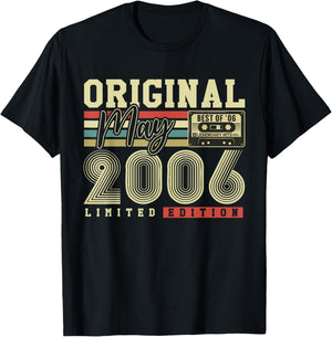 Original Mai 2006 Cadeau Vintage Anniversaire 20 Ans T-Shirt - T-Shirt | Black