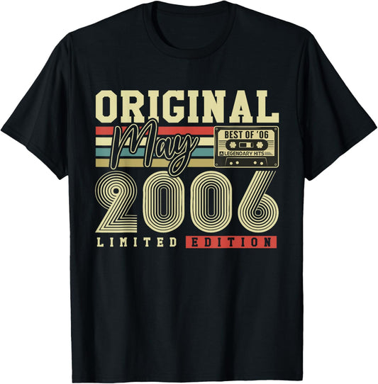 Original Mai 2006 Cadeau Vintage Anniversaire 20 Ans T-Shirt - T-Shirt | Black
