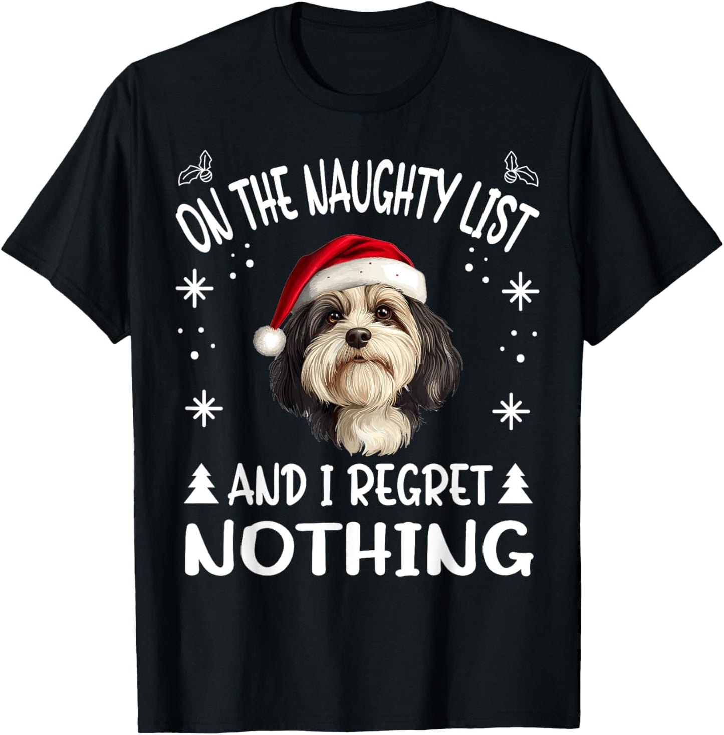 Cute Havanese dog Dog Christmas On The Naughty List and I T-Shirt - T-Shirt | Black