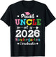 Funny Proud Uncle of a Class of 2026 Kindergarten Graduate T-Shirt - T-Shirt | Black