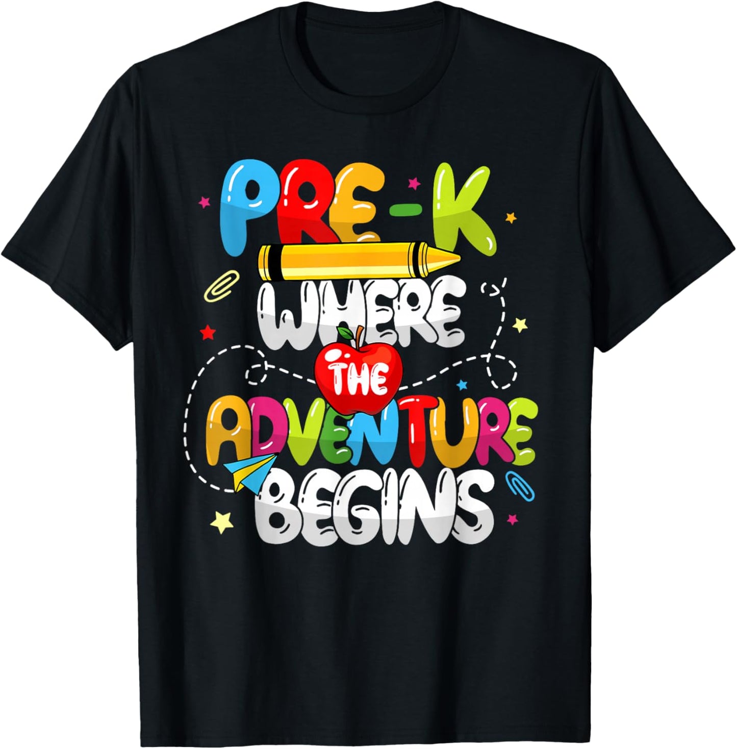 Pre-K Where The Adventure Begins Back To School Teacher Women Kids T-Shirt - T-Shirt | Black