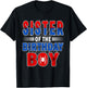 Sister of The Birthday Boy Spider Web Birthday Party T-Shirt - T-Shirt | Black