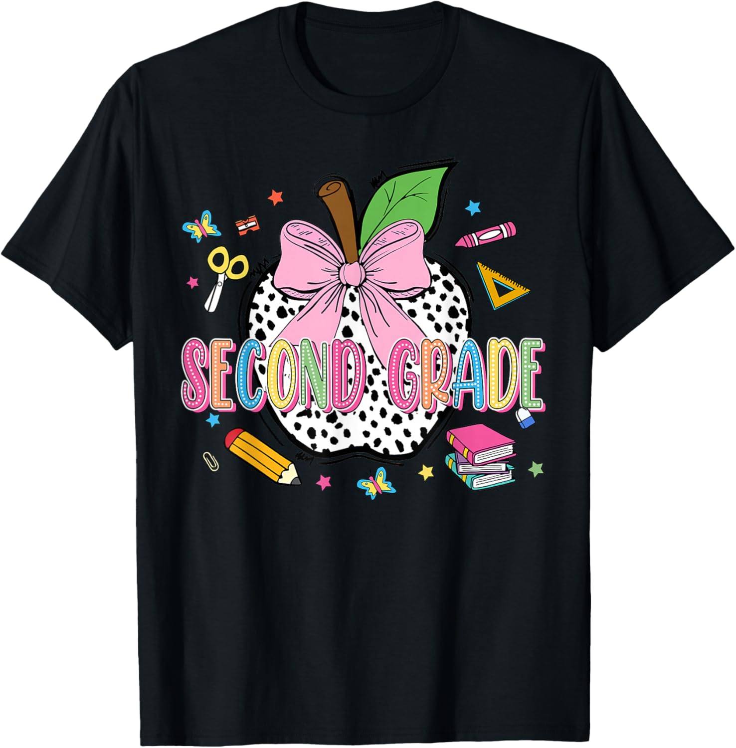 Second Grade Happy First Day of 2nd Grade Back To School T-Shirt - T-Shirt | Black