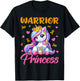 Childhood Cancer Awareness Warrior Princess Unicorn Girls T-Shirt - T-Shirt | Black