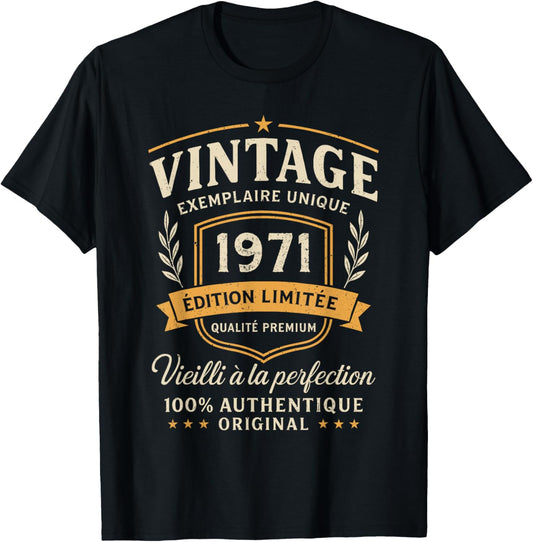 55th Birthday Gift Vintage 1971 Humour 55 Years Man T-Shirt - T-Shirt | Black