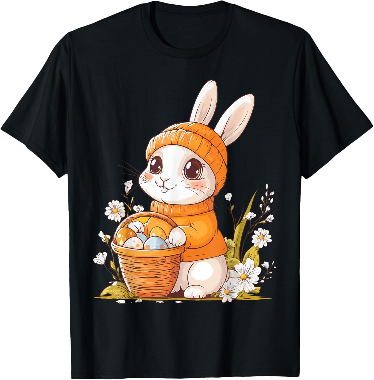 Easter Rabbit Costume Kids Girls Boys Decor Easter Bunny T-Shirt - T-Shirt | Black