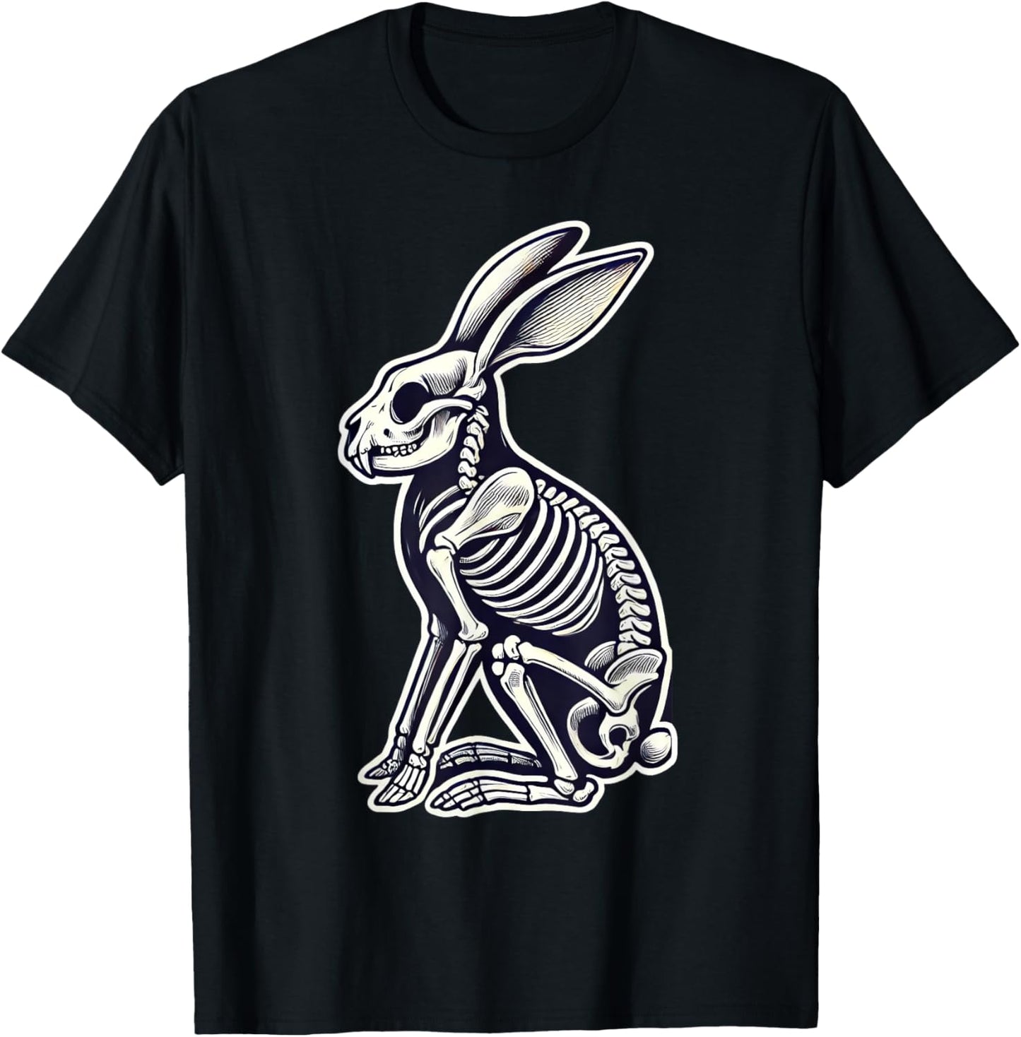 Rabbit Bunny Skeleton Halloween T-Shirt - T-Shirt | Black