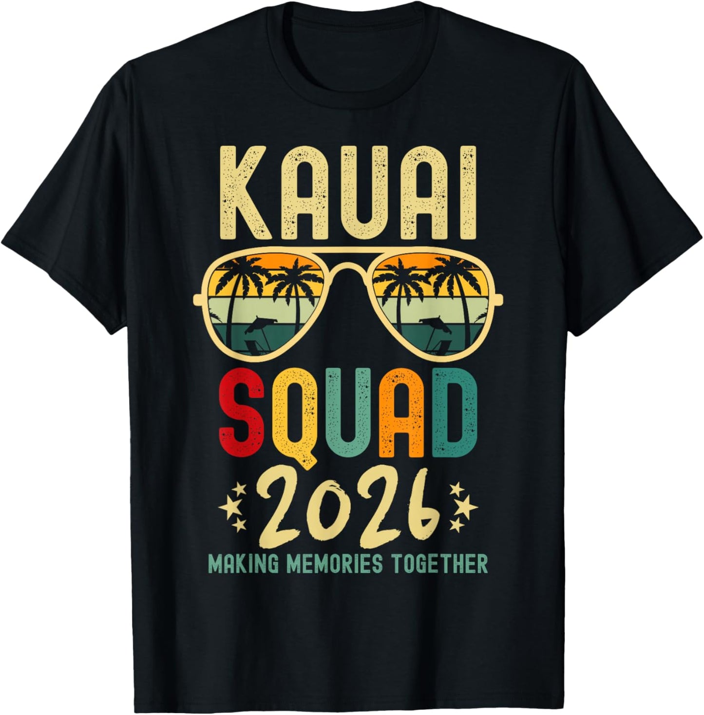 Kauai Family Vacation 2026 Hawaii Beach Group Matching T-Shirt - T-Shirt | Black