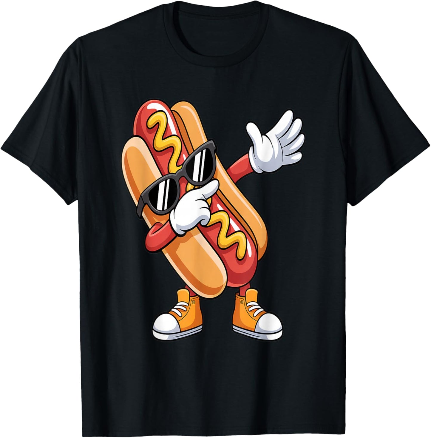 Dabbing Hotdog Dab Dance for Hotdog Lovers T-Shirt - T-Shirt | Black