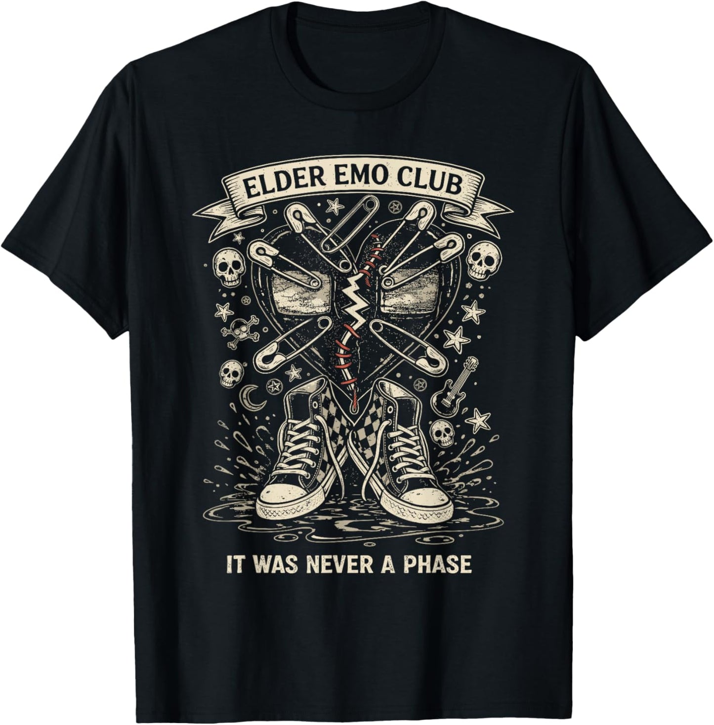 Elder Emo Club Punkrock mit gebrochenem Herzen T-Shirt - T-Shirt | Black