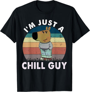 Vintage I'm Just A Chill Guy Funny Meme T-Shirt - T-Shirt | Black