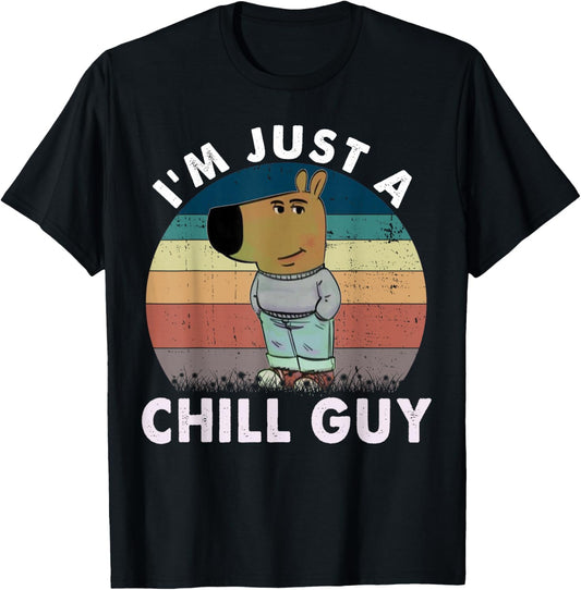 Vintage I'm Just A Chill Guy Funny Meme T-Shirt - T-Shirt | Black