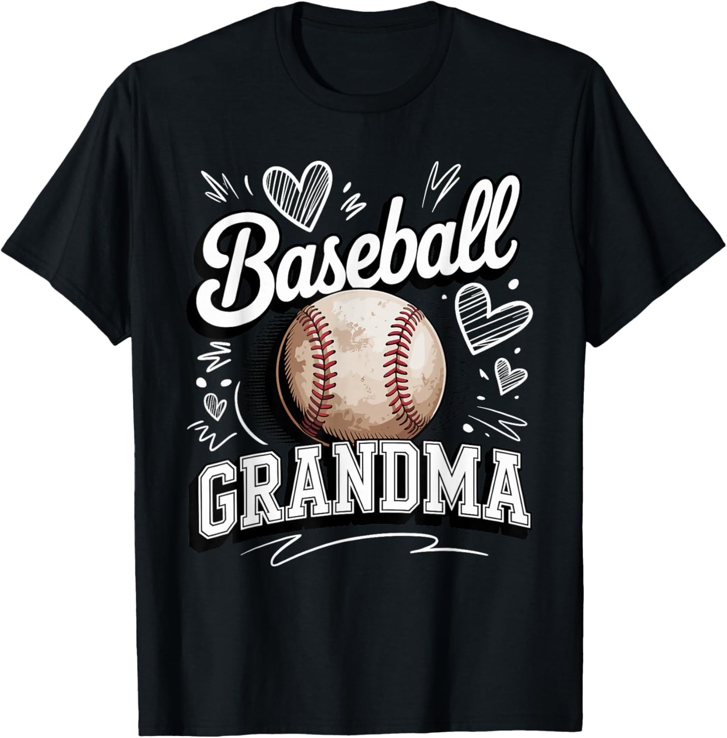 Baseball Grandma Proud Senior League Fan Spirit T-Shirt - T-Shirt | Black
