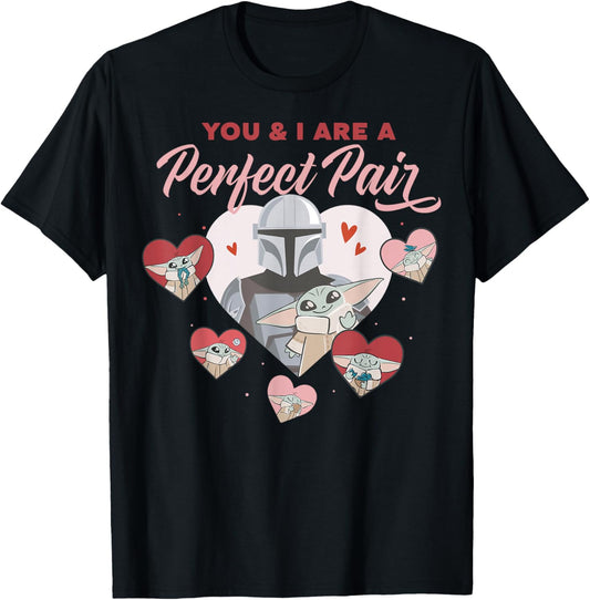 Star Wars The Mandalorian Valentine's Day Perfect Pair T-Shirt - T-Shirt | Black