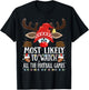 Christmas Matching Most Likely To Watch Football Games PJS T-Shirt - T-Shirt | Black