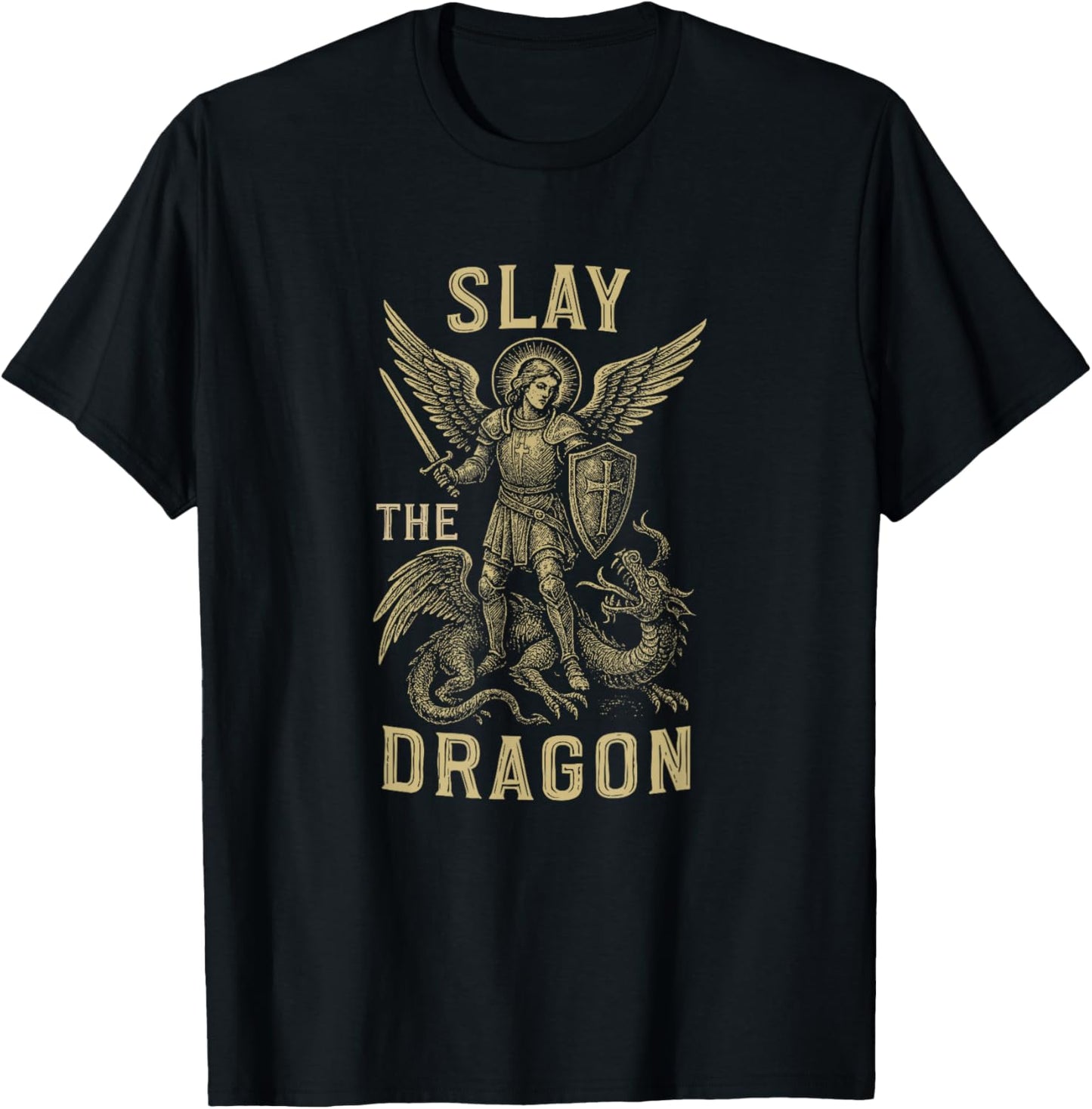 St. Michael The Archangel Catholic Graphic T-Shirt - T-Shirt | Black