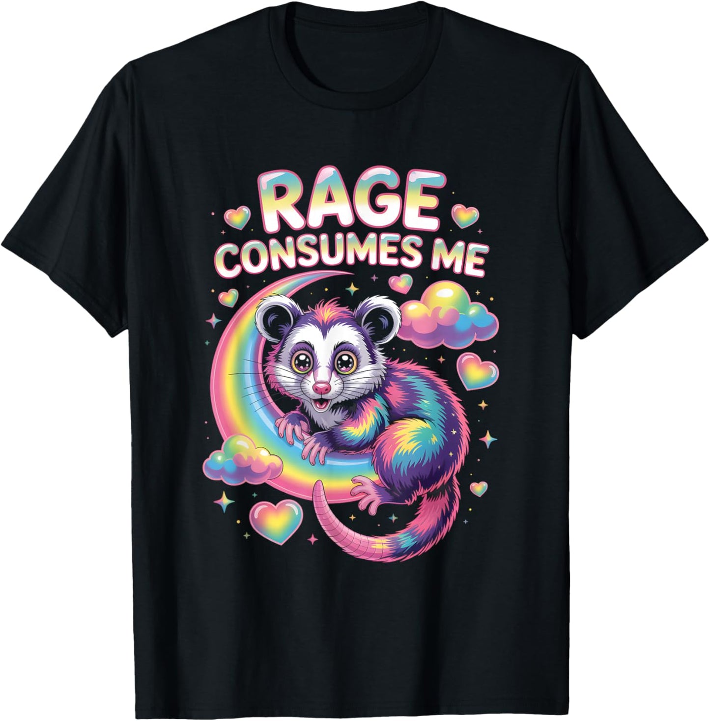 Cute Possum Rage Consumes Me T Shirt T-Shirt - T-Shirt | Black
