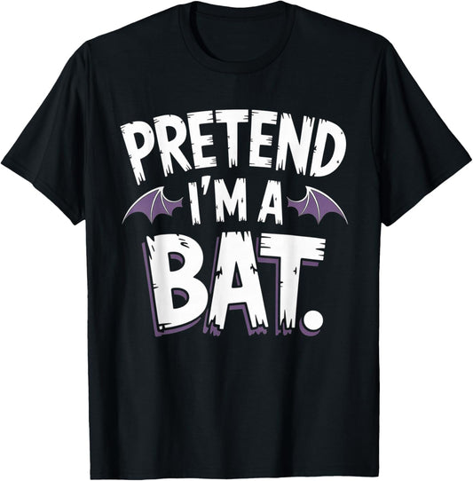 Pretend I’m a Bat Funny Lazy Costume Halloween Men Women Kid T-Shirt - T-Shirt | Black