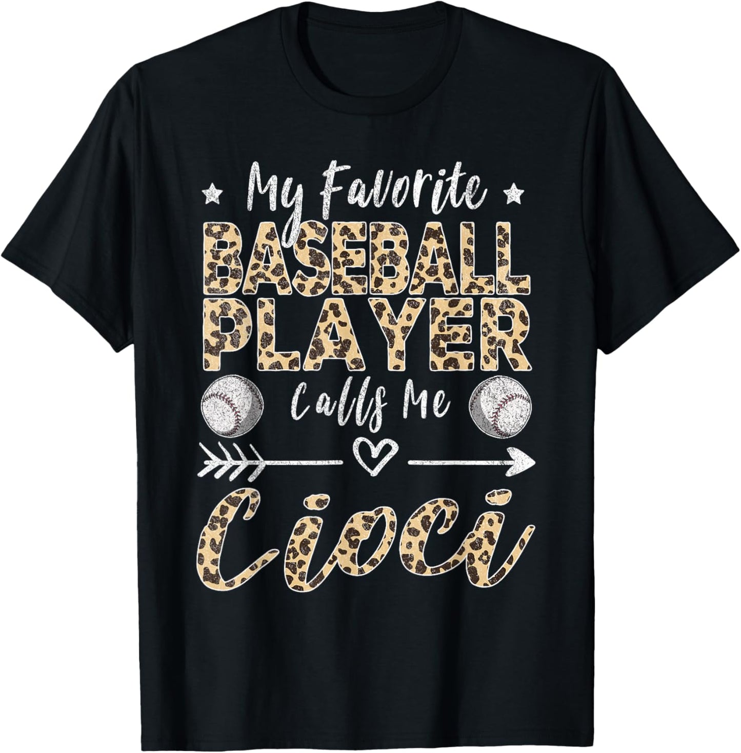 My Favorite Baseball Player Calls Me Cioci Polish Aunt T-Shirt - T-Shirt | Black