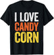 I Love Candy Corn Shirt Men Kids Women Halloween Costume T-Shirt - T-Shirt | Black