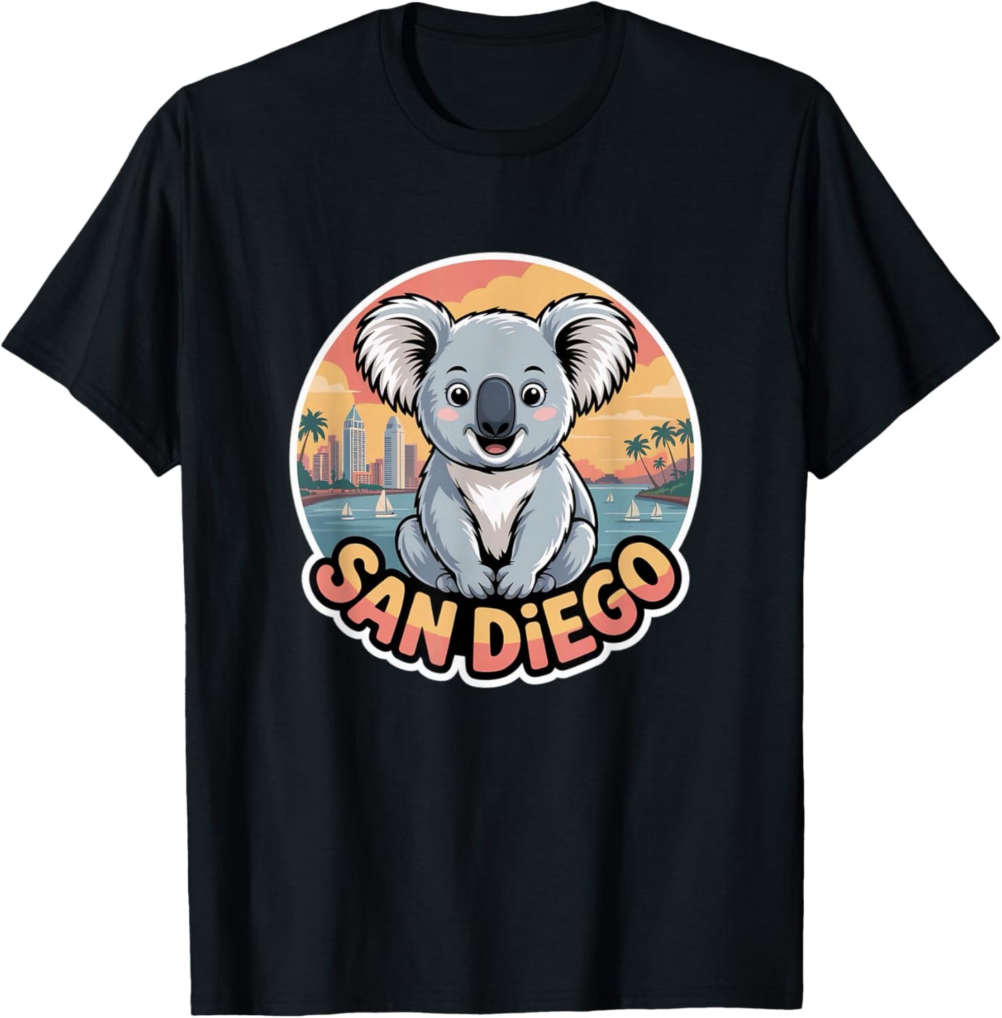 San Diego Koala Cute Animal City Zoo Park T-Shirt - T-Shirt | Black
