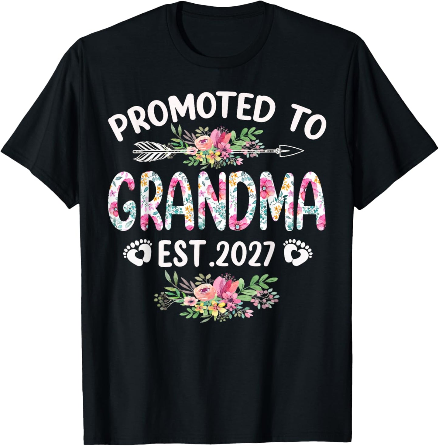 1st Time Grandma EST 2027 New First Grandma 2027 T-Shirt - T-Shirt | Black