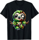 Sloth Zombie Halloween Animal Men Boys Women Girls T-Shirt - T-Shirt | Black