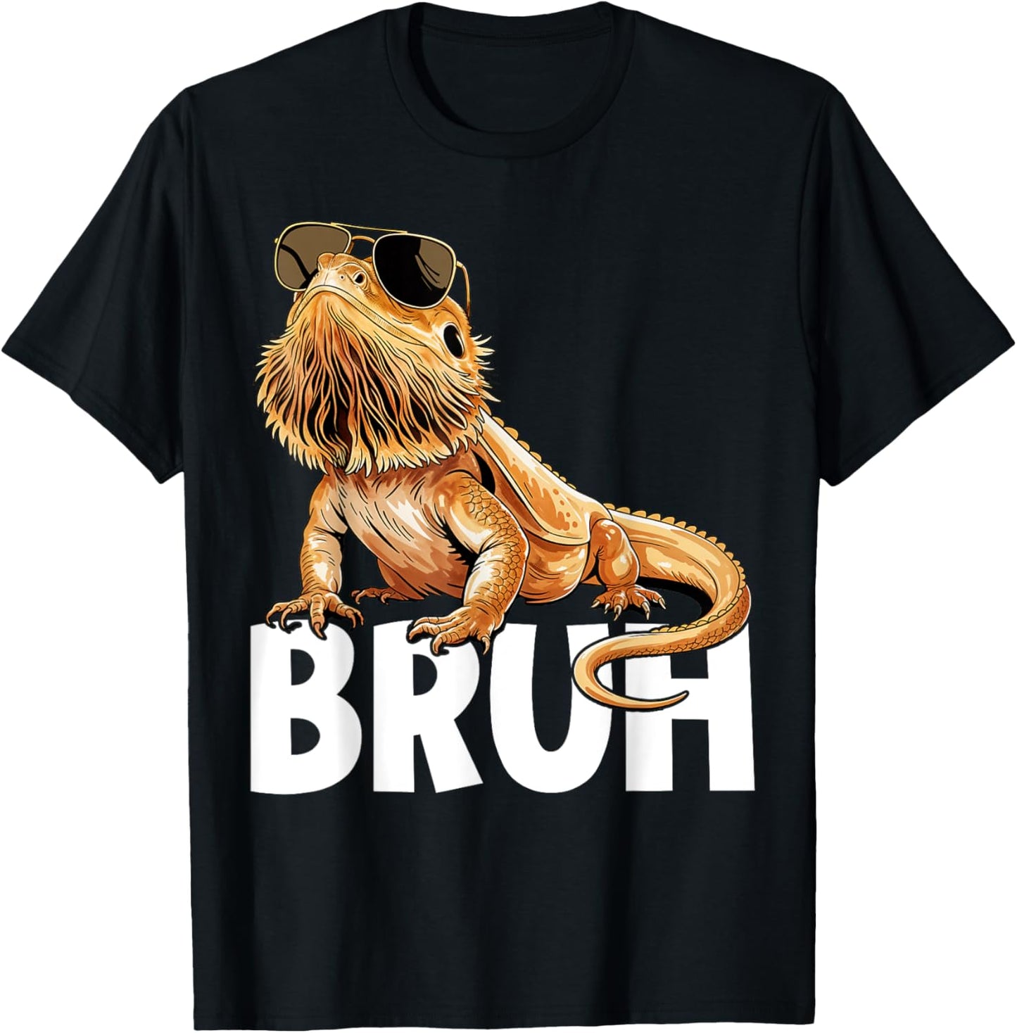 Tiny Dinosaur Bruh Bearded Dragon Lover T-Shirt - T-Shirt | Black